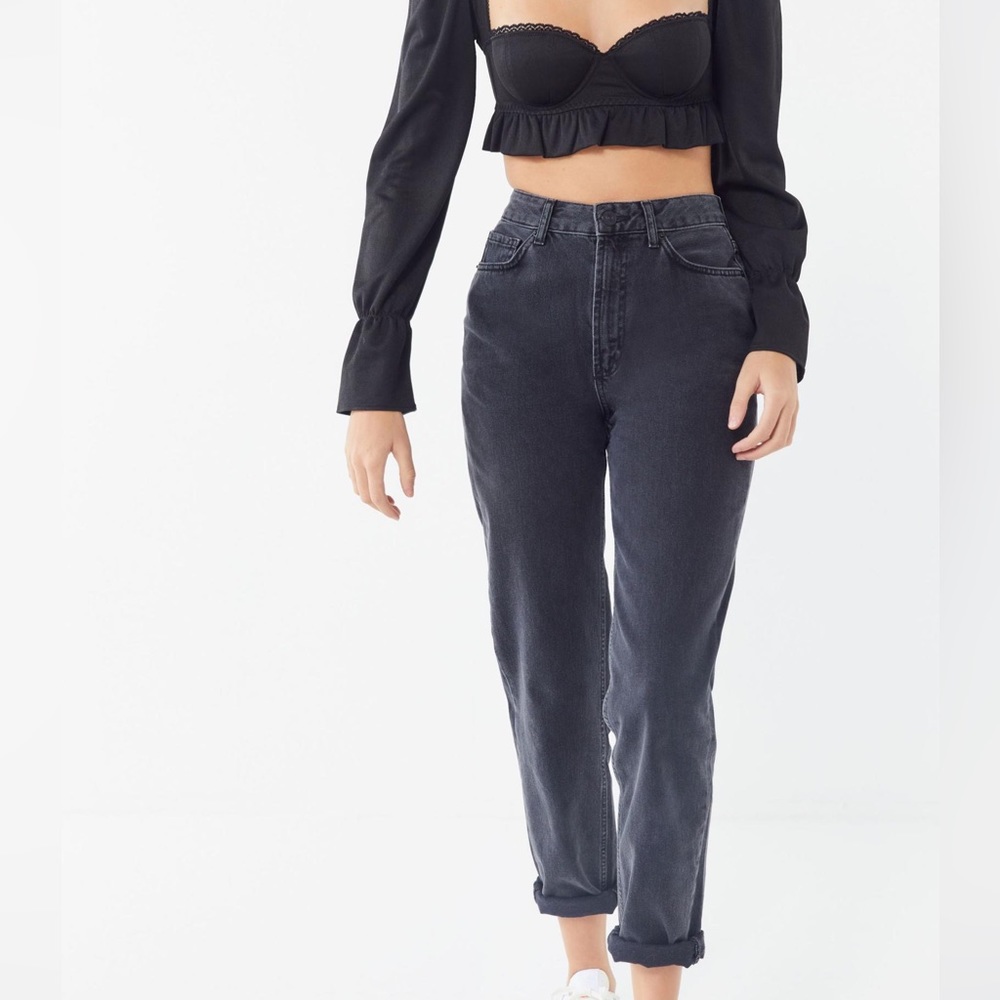 Black High-Waisted Mom Jeans